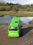 SX12396 Our green VW T5 campervan with popup roof up at Ogmore Castle.jpg